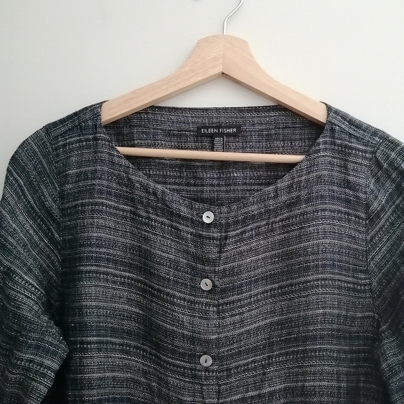 Eileen Fisher Coastline Organic Linen Tunic Button Up Small - Picture 5 of 16
